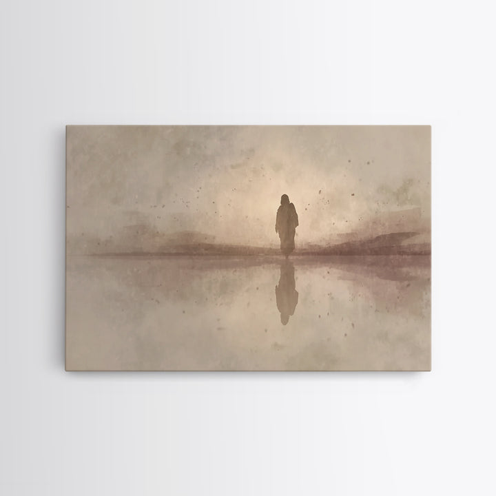 Sacred Silence, Framed Canvas Print, Christian Art Canvas, Jesus Painting, Moody Christian Art, Christian Paintings, Christian Christmas De