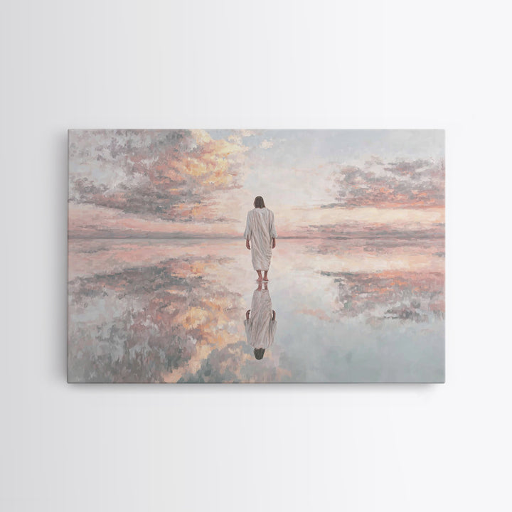 Heaven’s Reflection – Framed Canvas Print – Christian Art Canvas – Jesus Art Print – Christian Wall Art – Modern Christian Art – Christmas