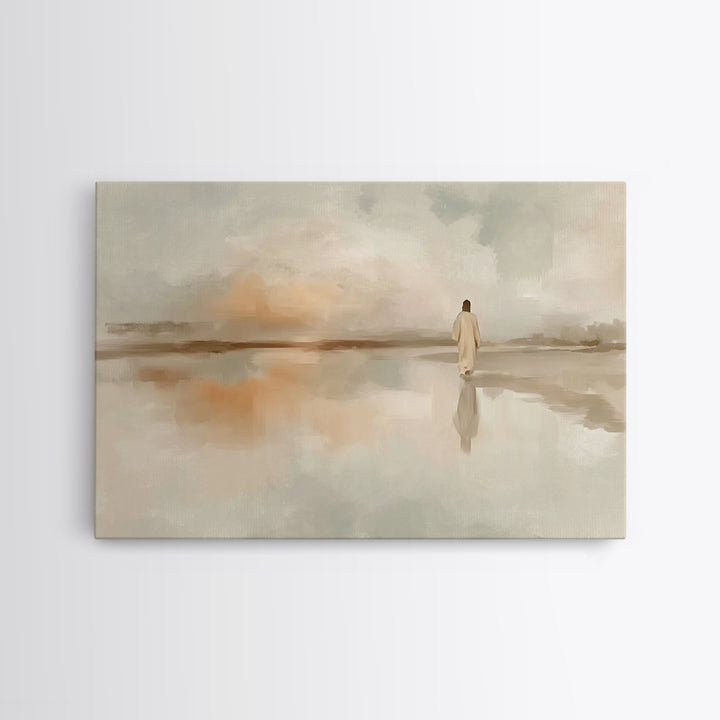 Dawn Of Mercy, Framed Canvas Print, Christian Art Print, Minimalist Christian Art, Jesus Painting, Subtle Christian Art, Christian Wall Art