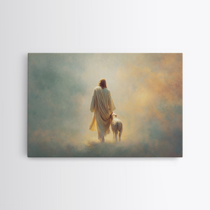Light Of The Shepherd, Framed Canvas Print, Jesus Painting, Christian Art Canvas, Christian Wall Art, Modern Christian Art, Christian Chris
