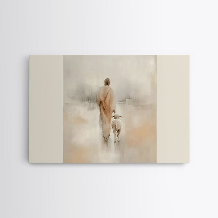 Path Of Mercy | Framed Canvas Print | Christian Art Canvas | Jesus Painting | Minimalist Christian Art | Christian Wall Art | Modern Christ