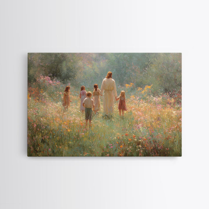 Children Of Light, Framed Canvas Print, Christian Art Canvas, Jesus Painting, Modern Christian Art, Christian Wall Art, Christian Christmas
