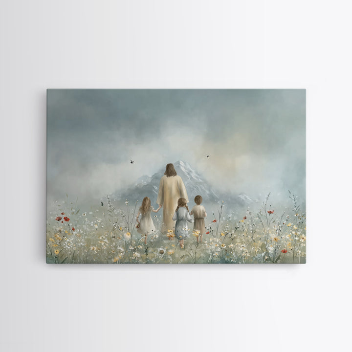 Fields Of Mercy – Framed Canvas Print – Christian Wall Art – Jesus Painting – Christian Art Canvas – Pastoral Scenery – Christian Gift