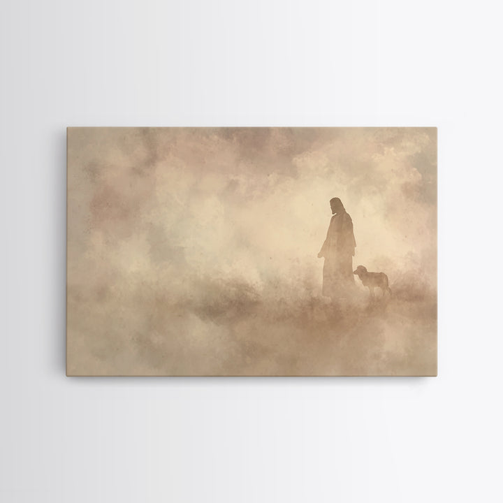 Silent Grace – Framed Canvas Print – Jesus Painting – Christian Art Print – Christian Wall Art – Subtle Christian Art – Christmas Art