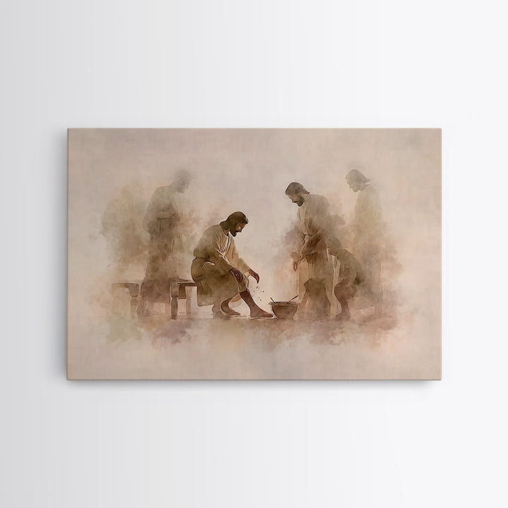 Humble Devotion | Framed Canvas Print | Christian Wall Art | Jesus Painting | Christian Art Canvas | Modern Christian Art | Christian Gift
