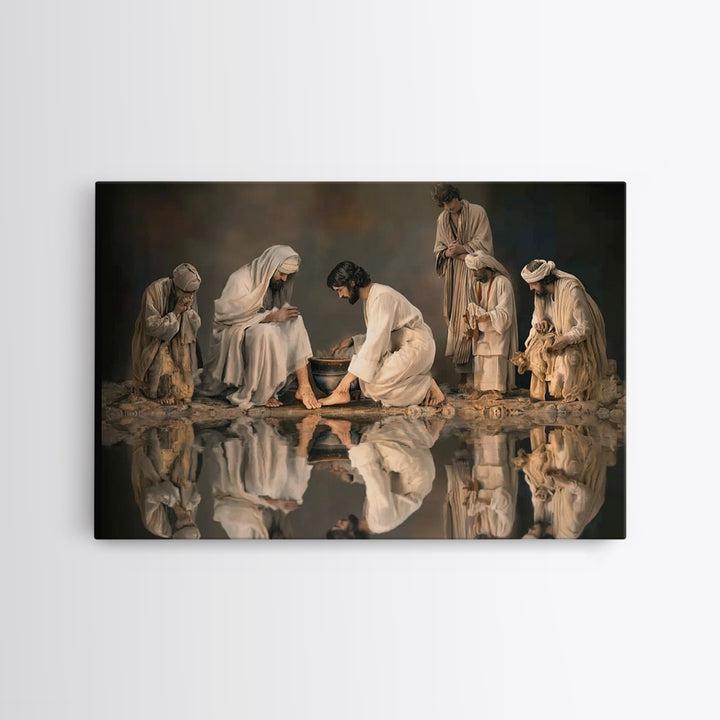 Reverent Circle | Framed Canvas Print | Christian Wall Art | Christian Art Work | Jesus Painting | Large Christian Painting | Christian Dec