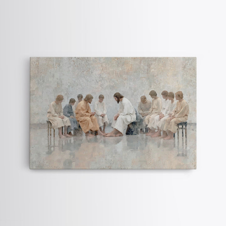 Serving Light, Framed Canvas Print, Christian Art Canvas, Jesus Painting Canvas, Christian Art Print, Modern Christian Art, Christian Gift