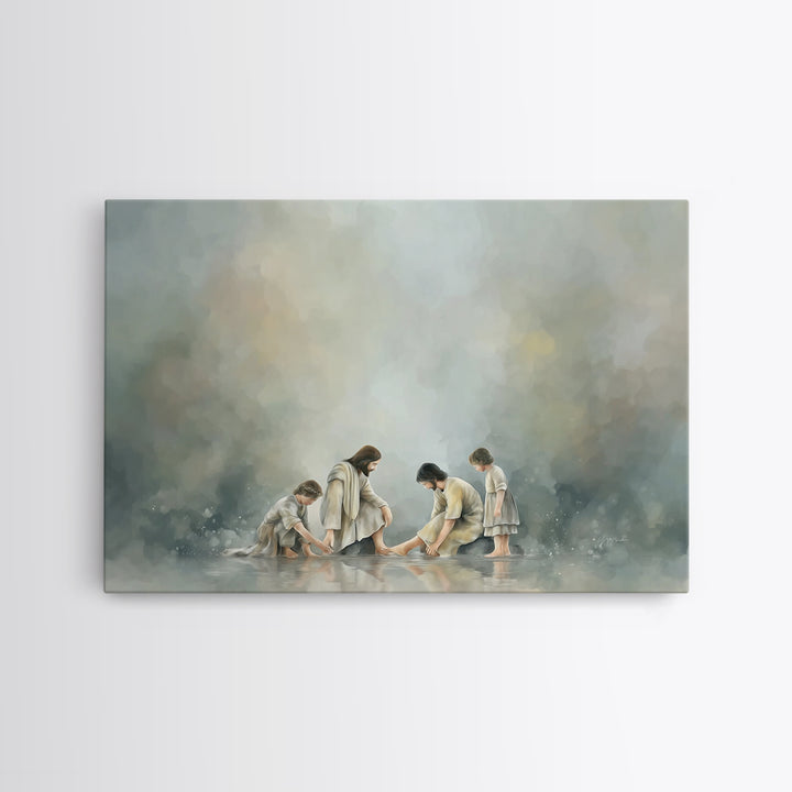 Shoreline Mercy – Framed Canvas Print – Jesus Wall Art – Christian Art Canvas – Christian Painting – Christian Gift Ideas – Christian Decor