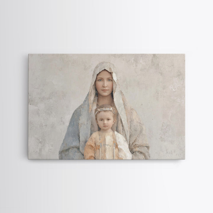Deserted Shore Calm, Framed Canvas Print, Christian Wall Art, Jesus Painting, Christian Art Canvas, Large Christian Art, Minimalist Christi
