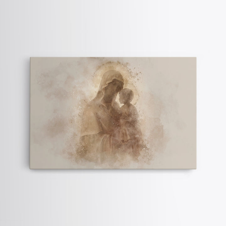 Radiant Innocence, Framed Canvas Print, Christian Wall Art, Mary And Jesus Painting, Christian Art Canvas, Large Christian Art, Modern Chri