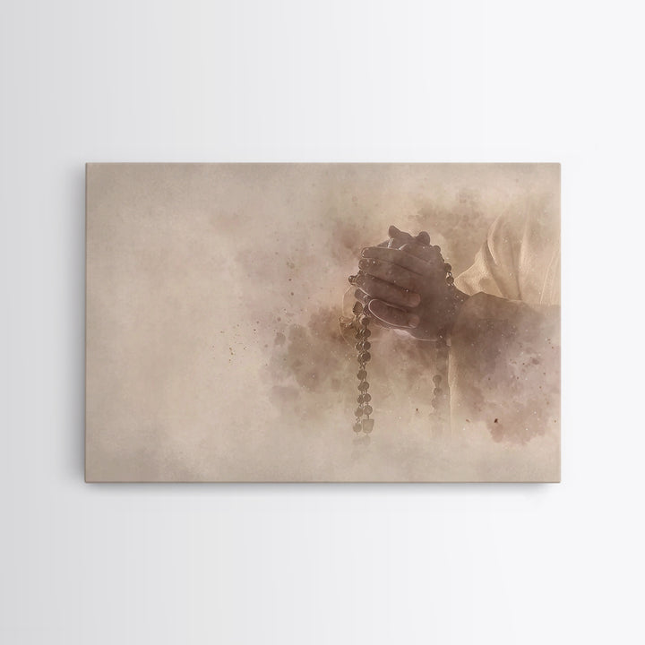 Prayerful Devotion – Framed Canvas Print – Christian Wall Art – Christian Art Canvas – Jesus Painting – Christian Gift Ideas – Subtle Chris