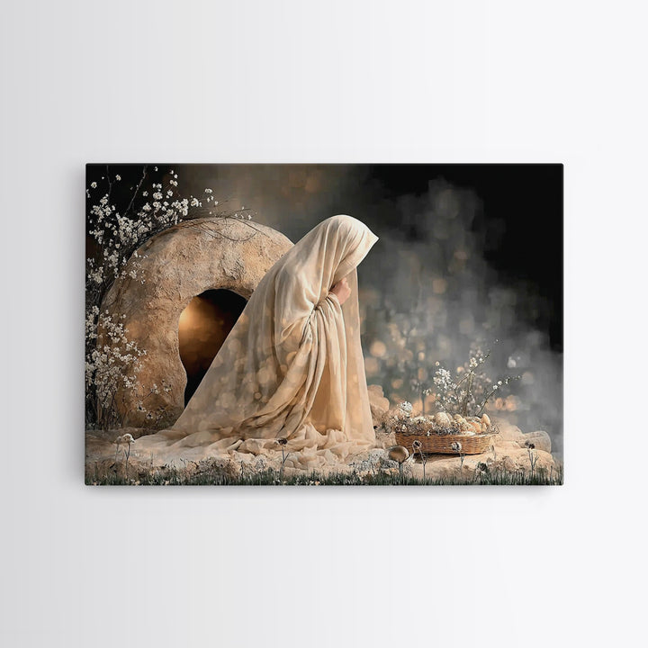 Quiet Bethlehem Night | Framed Canvas Print | Christian Wall Art | Christian Art Canvas | Mary And Jesus Painting | Christian Art