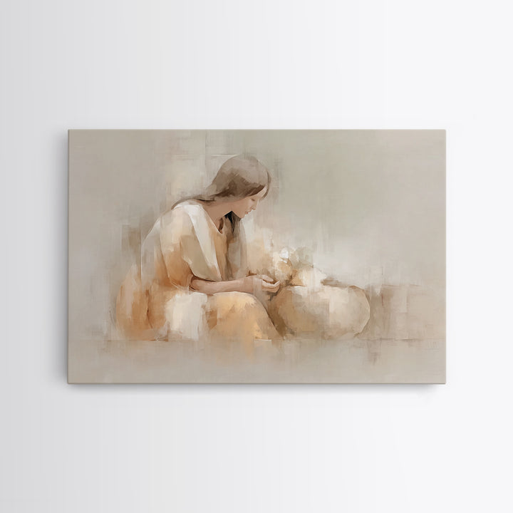 Gentle Offering Hope – Framed Canvas Print – Christian Decor – Christian Art Canvas – Christian Wall Art – Jesus Painting – Christian Gift