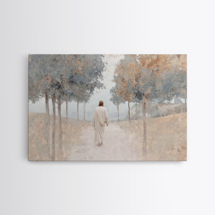 Peaceful Orchard Path – Framed Canvas Print – Christian Gift Ideas – Christian Wall Art – Christian Decor – Jesus Painting – Christian Art