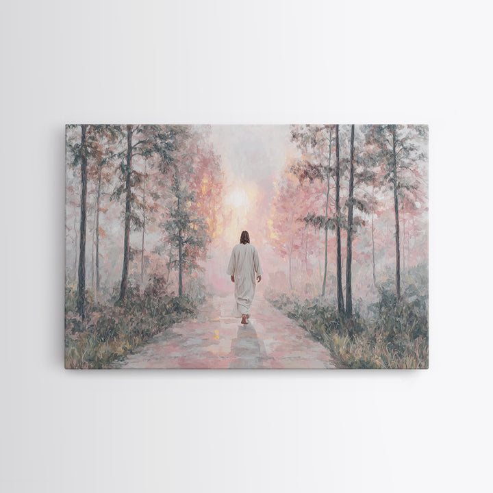 Radiant Morning Path – Framed Canvas Print – Jesus Painting – Christian Wall Art – Christian Art Canvas – Christian Decor – Christian Gift