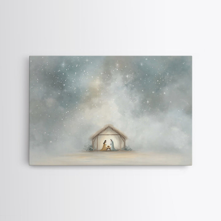 Holy Night Star – Framed Canvas Print – Christmas Art – Christian Christmas Art – Christmas Canvas Wall Art – Christian Wall Art – Christia