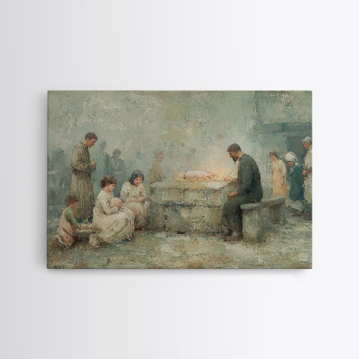 Humble Manger Hope – Framed Canvas Print – Christian Art Canvas – Christian Wall Art – Christian Christmas Art – Christian Gift Ideas – Vin