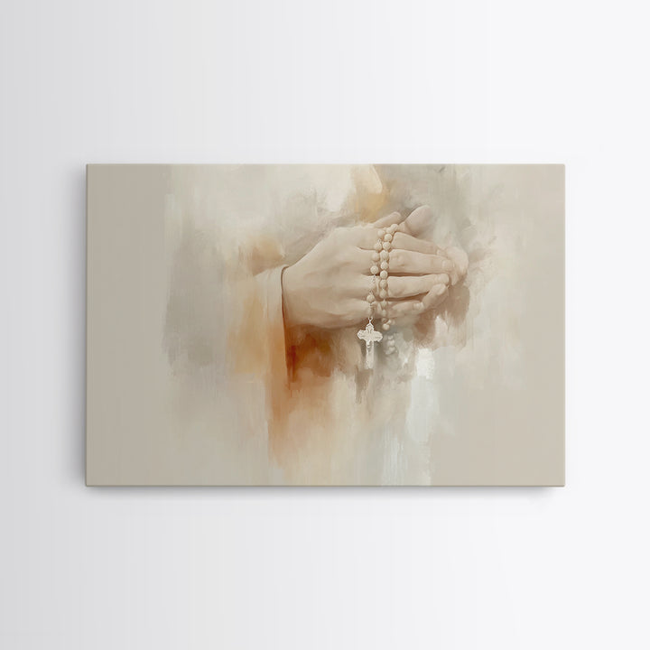 Quiet Reverence, Framed Canvas Print, Christian Art Print, Christian Wall Art, Subtle Christian Art, Modern Christian Art, Jesus Painting,