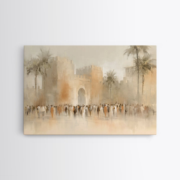 Jerusalem Gate Dawn – Framed Canvas Print – Christian Art Canvas – Christian Wall Art – Christian Art – Christian Gift Ideas – Subtle Chris