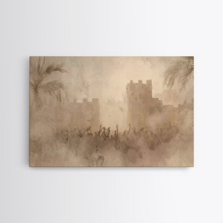 Desert Hosanna – Framed Canvas Print – Christian Wall Art – Christian Art Canvas – Jesus Painting – Christian Christmas Art – Christian Gif