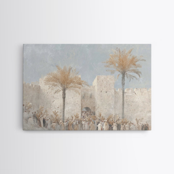 Palm Rejoicing – Framed Canvas Print – Christian Christmas Art – Christian Wall Art – Jesus Painting – Christian Art Canvas – Modern Christ