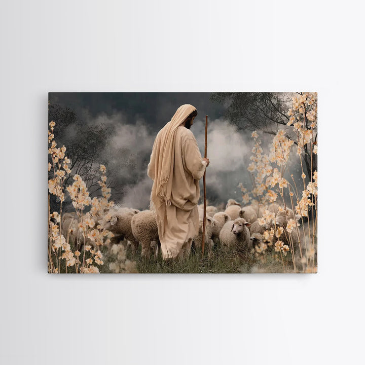Staff Of Mercy | Framed Canvas Print | Jesus Painting | Christian Art Canvas | Christian Wall Art | Christian Art Print | Christian Gift