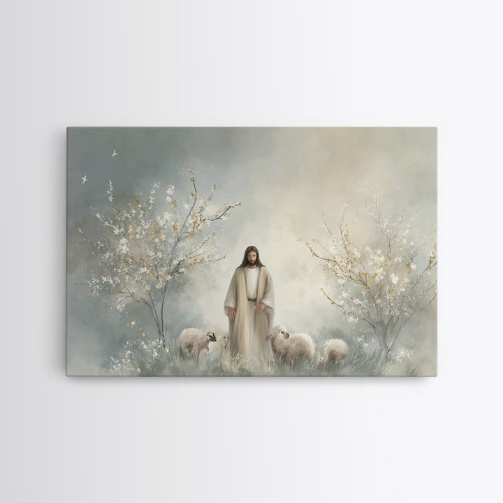 Blossoms Of Peace | Framed Canvas Print | Christian Wall Art | Jesus Painting | Christian Art Canvas | Modern Christian Painting | Christia