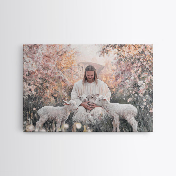 Gentle Spring Light – Framed Canvas Print – Christian Art Canvas – Christian Wall Art – Jesus Painting – Christmas Art – Christian Decorati