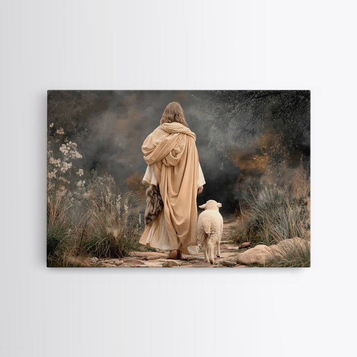Faithful Journey Light – Framed Canvas Print – Christian Wall Art – Jesus Painting – Christian Christmas Art – Christian Art Canvas – Chris
