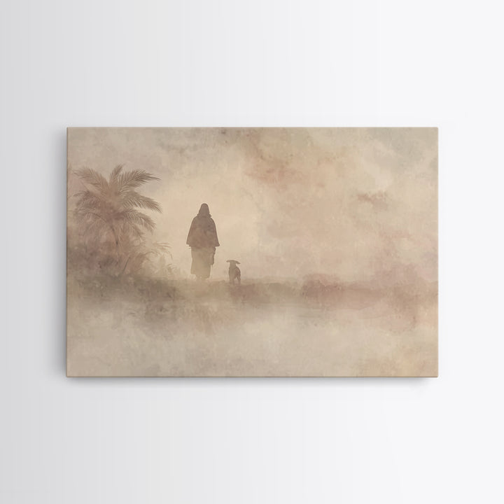 Desert Morning Hope – Framed Canvas Print – Christian Art Canvas – Christian Christmas Art – Christian Wall Art – Jesus Painting – Christia