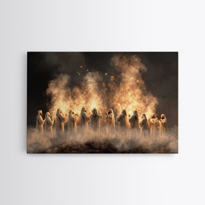 Tongues Of Glory – Framed Canvas Print – Christian Art Canvas – Christian Wall Art – Christian Christmas Art – Christian Art Gift – Christi