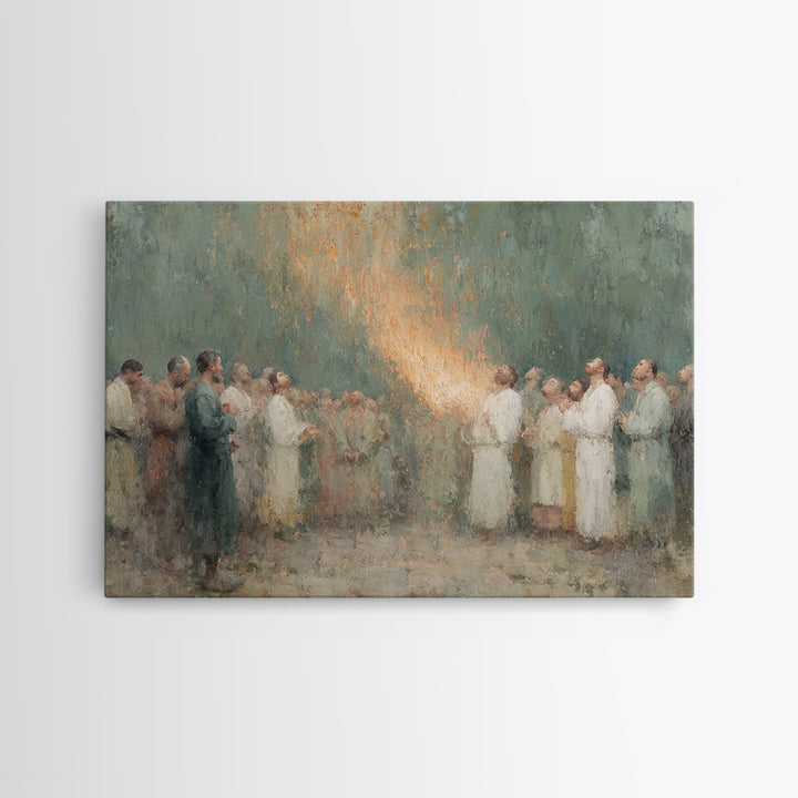 Pentecost Rising Fire – Framed Canvas Print – Christian Christmas Art – Christian Wall Art – Christian Art Canvas – Christian Painting – Ch