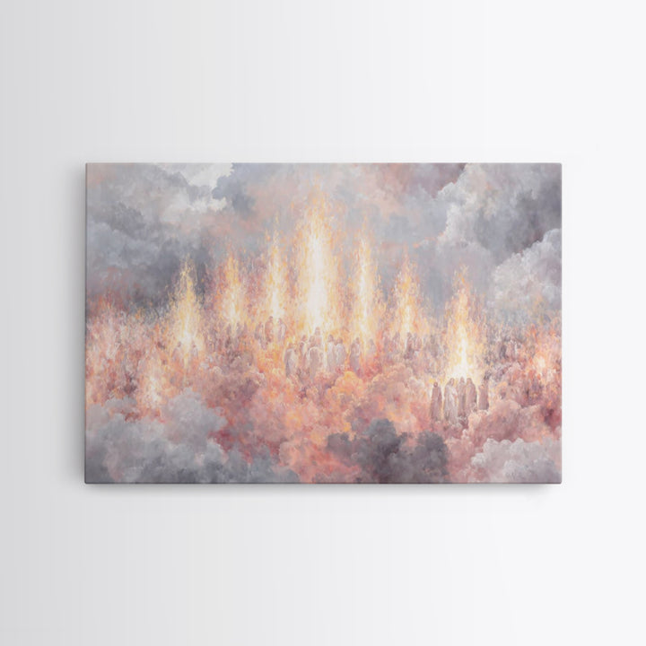 Heaven’s Living Flame – Framed Canvas Print – Christian Art Canvas – Christian Painting – Christian Wall Art – Christian Christmas Art – Ch