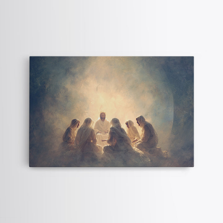 Heavenly Circle | Framed Canvas Print | Christian Art Canvas | Jesus Painting | Modern Christian Art | Christian Wall Art | Christian Chris