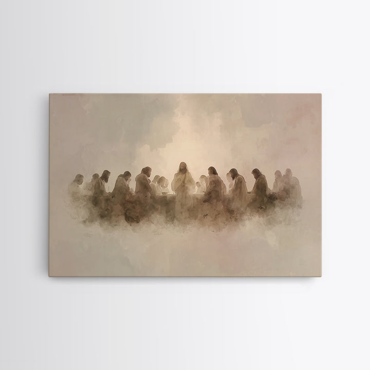 Sacred Cloud Table, Framed Canvas Print, Christian Art Canvas, Jesus Painting, Moody Christian Art, Christian Christmas Art, Christian Wall