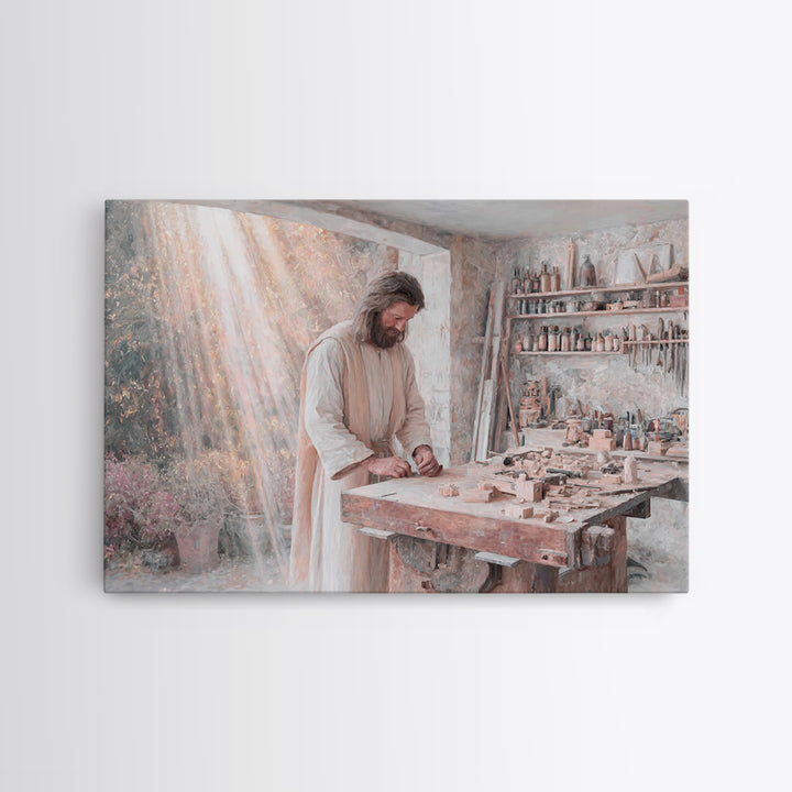 Radiant Artisan | Framed Canvas Print | Jesus Painting | Christian Wall Art | Christian Art Canvas | Modern Christian Painting | Christian