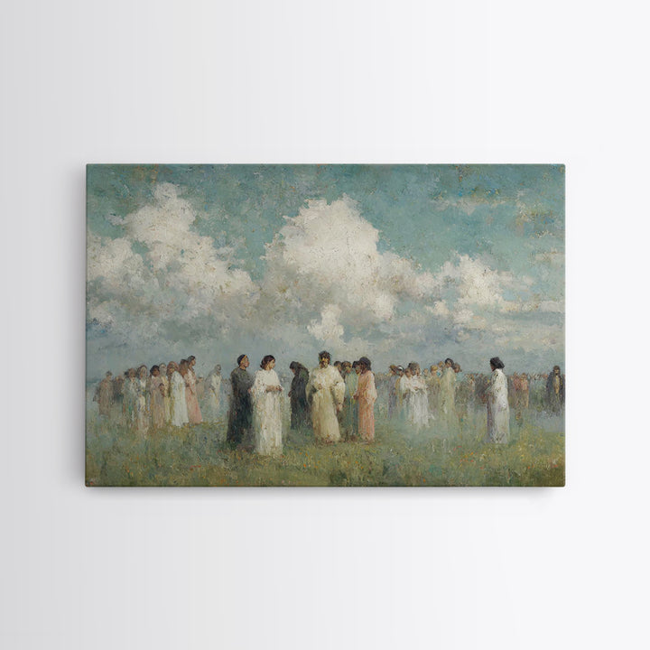 Sacred Assembly – Framed Canvas Print – Vintage Christian Art – Christian Wall Art – Christian Art Canvas – Modern Christian Painting – Chr