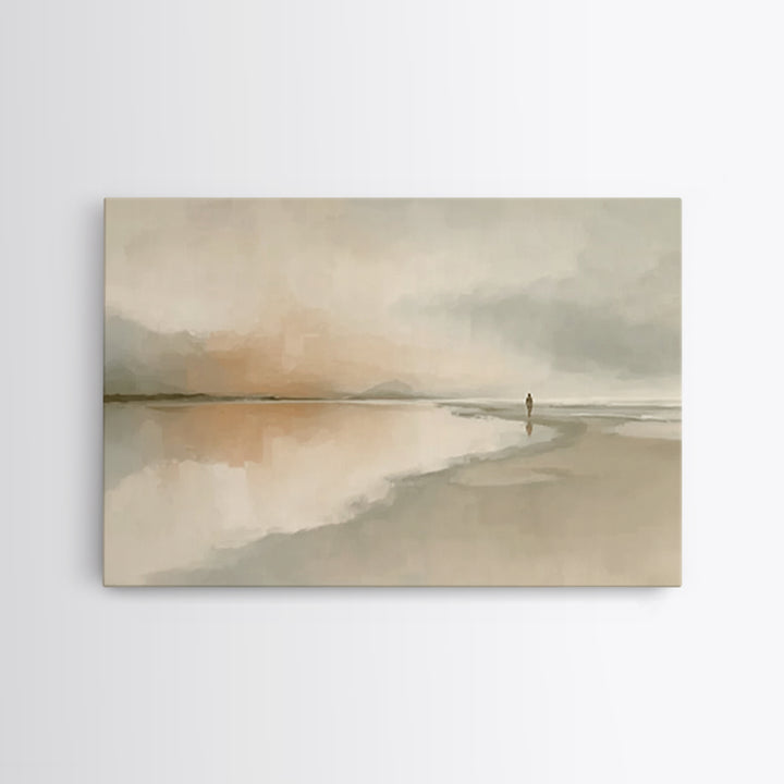 Silent Coast Peace – Framed Canvas Print – Christian Art Canvas – Christian Wall Art – Jesus Painting – Moody Christian Art – Christian Gif