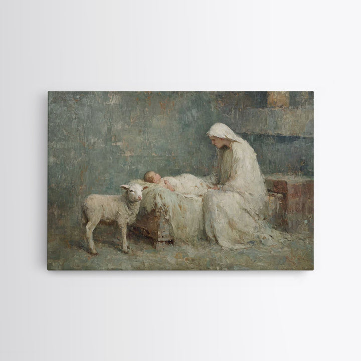 Mary’s Vigil – Framed Canvas Print – Christian Art Canvas – Vintage Christian Art – Christian Wall Art – Christian Paintings – Christian Gi