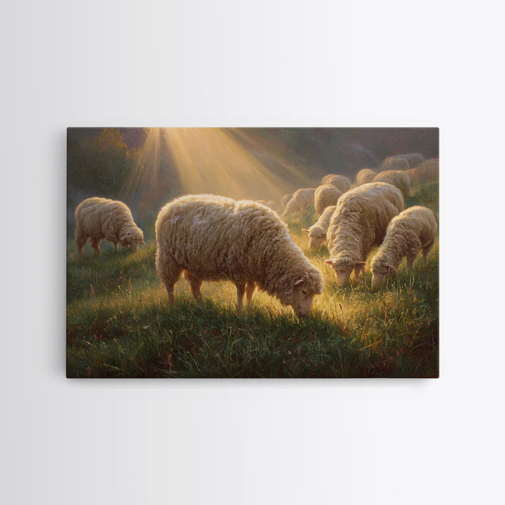 Shepherd Field Peace | Framed Canvas Print | Christian Christmas Art | Christian Art Canvas | Christian Wall Art | Jesus Painting | Christi
