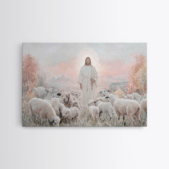 Radiant Shepherd Grace – Framed Canvas Print – Christian Wall Art – Jesus Painting – Christian Art Canvas – Christian Christmas Art – Chris