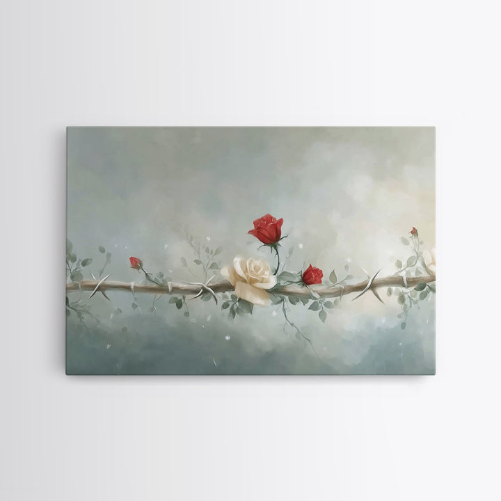 Redemption Blossoms – Framed Canvas Print – Christian Art Canvas – Modern Christian Art – Christian Wall Art – Christian Christmas Art – Un
