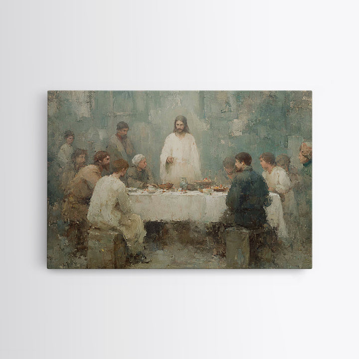Table Of Grace – Framed Canvas Print – Jesus Painting – Christian Art Canvas – Christian Wall Art – Christian Art – Subtle Christian Art –