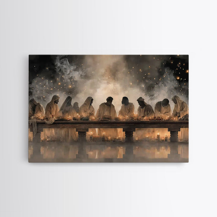 Heavenly Last Supper – Framed Canvas Print – Christian Wall Art – Jesus Painting – Christian Art Canvas – Christian Art – Modern Christian