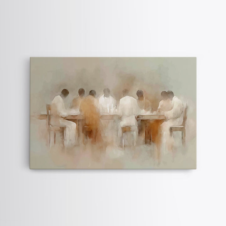 Sacred Gathering – Framed Canvas Print – Christian Art Canvas – Christian Wall Art – Jesus Painting – Moody Christian Art – Christian Decor