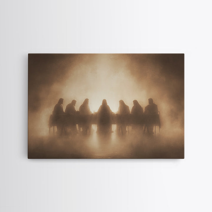 Sacred Table Radiance | Framed Canvas Print | Christian Art Canvas | Jesus Painting | Christian Wall Art | Moody Christian Art | Unique Chr