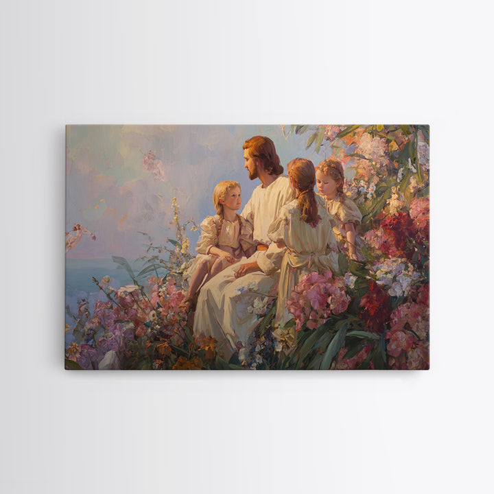 Blooming Grace Harmony | Framed Canvas Print | Christian Art Canvas | Christian Wall Art | Jesus Painting | Christian Art | Modern Christia