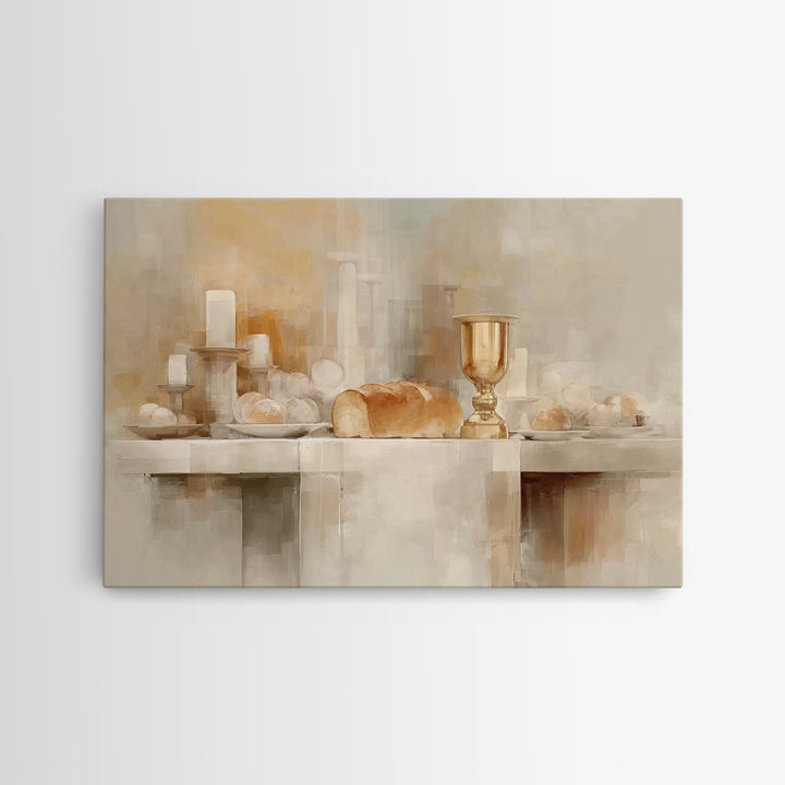 Table Of Blessing – Framed Canvas Print – Christian Wall Art – Christian Art Print – Christian Decor For Home – Modern Christian Art – Chri