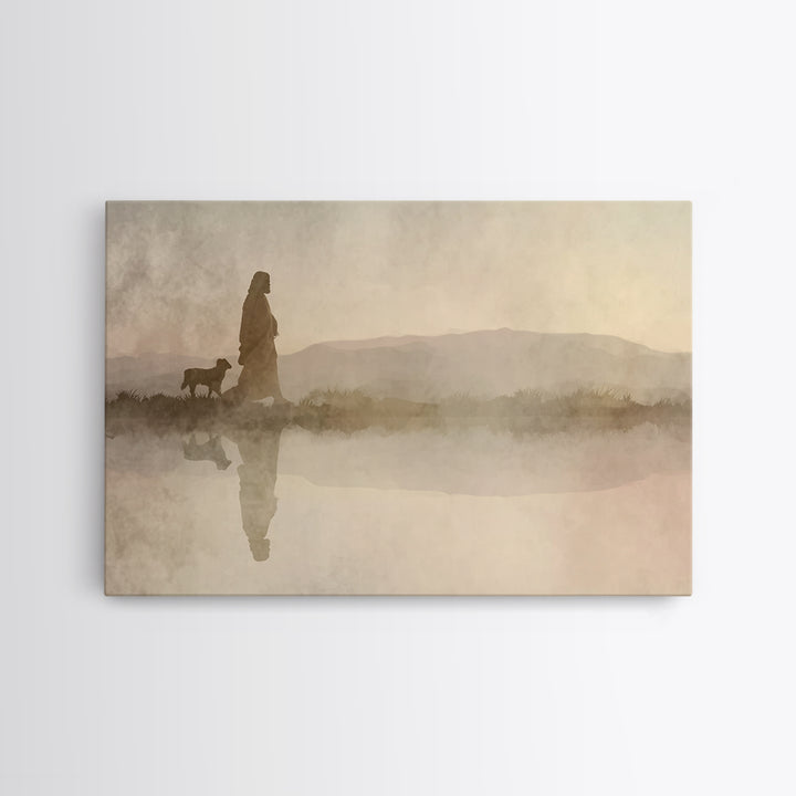 Dawnlight Promise – Framed Canvas Print – Christian Art Painting – Jesus Canvas Art – Christian Decor For Home – Subtle Christian Art – Chr