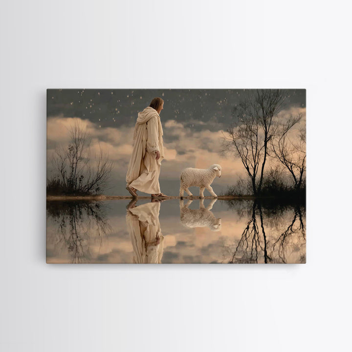 Night Watch Grace, Framed Canvas Print, Christian Christmas Art, Jesus Wall Art, Christian Art Canvas, Moody Christian Art, Framed Christma